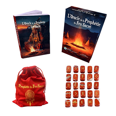 Set complet Feu Sacré et runes en jaspes rouges Set complet Feu Sacré et runes en jaspes rouges